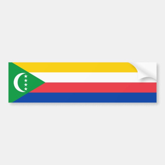 Comorese vlag bumpersticker (Voorkant)