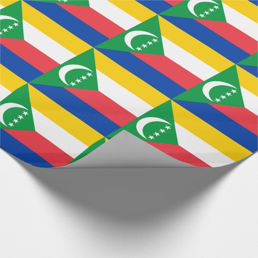 Comorese vlag cadeaupapier (Hoek)