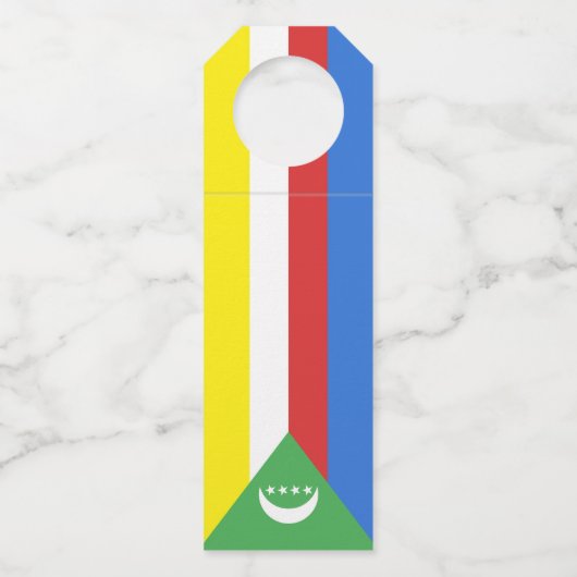 Comorese vlag flessenhanger (Voorkant)