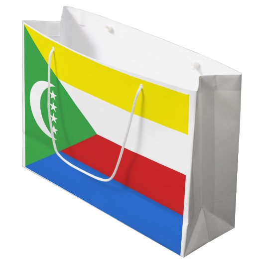 Comorese vlag groot cadeauzakje (Voorkant Gekanteld)