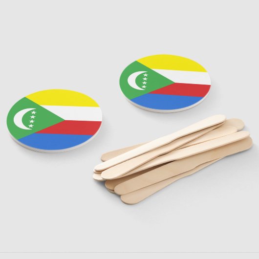Comorese vlag handwaaier (Niet-gemonteerd)