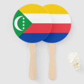 Comorese vlag handwaaier (Voorkant en achterkant)