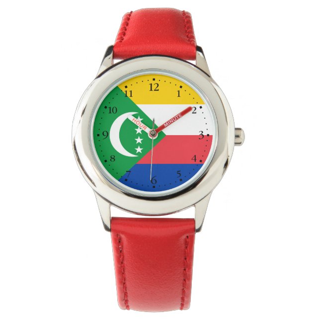 Comorese vlag horloge (Voorkant)