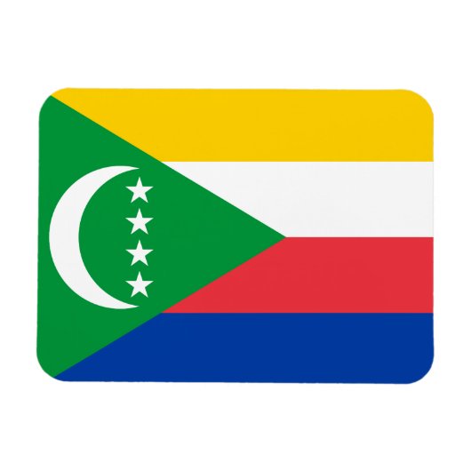 Comorese vlag magneet (Horizontaal)
