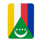 Comorese vlag magneet (Verticaal)