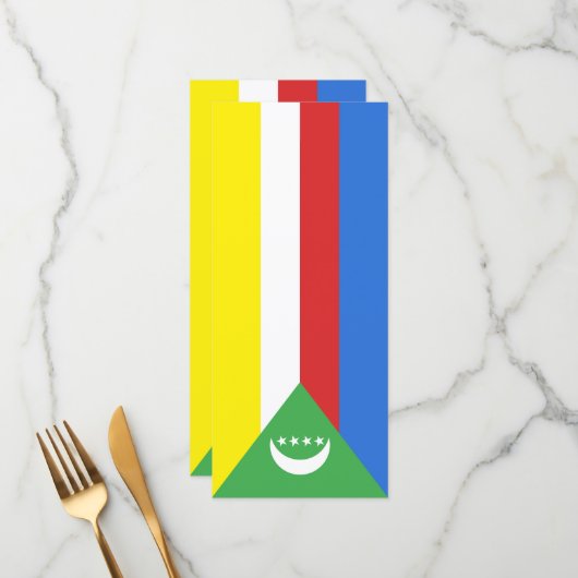 Comorese vlag menu (Voorkant / Achterkant in situ)