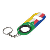 Comorese vlag mini flessenopener (Voorkant Gekanteld)