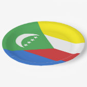 Comorese vlag papieren bordje (Gekanteld)