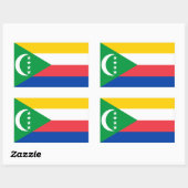 Comorese vlag rechthoekige sticker (Vel)