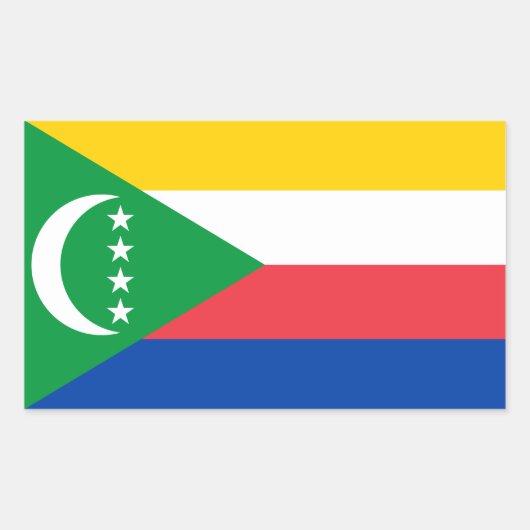 Comorese vlag rechthoekige sticker (Voorkant)