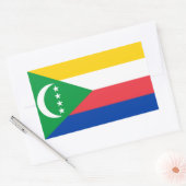 Comorese vlag rechthoekige sticker (Envelop)