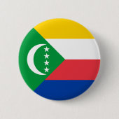 Comorese vlag ronde button 5,7 cm (Voorkant)