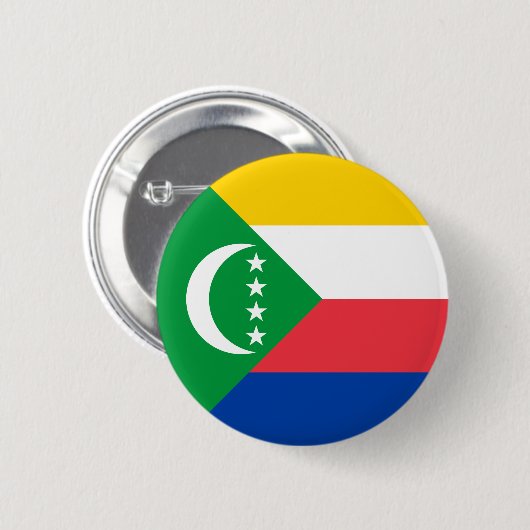 Comorese vlag ronde button 5,7 cm (Voorkant /achterkant)