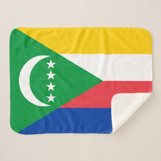 Comorese vlag sherpa deken (Voorkant (horizontaal))