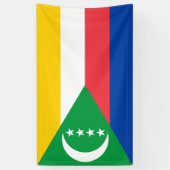 Comorese vlag spandoek (Verticaal)