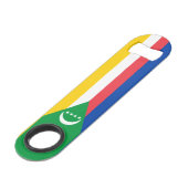 Comorese vlag speed flessenopener (Voorkant Gekanteld)