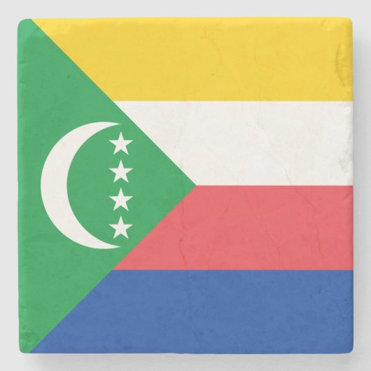 Comorese vlag stenen onderzetter (Voorkant)