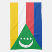 Comorese vlag theedoek (Verticaal)