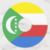 Comorese vlag wijnglaslabel (Voorkant)
