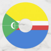 Comorese vlag wijnglaslabel (Achterkant)