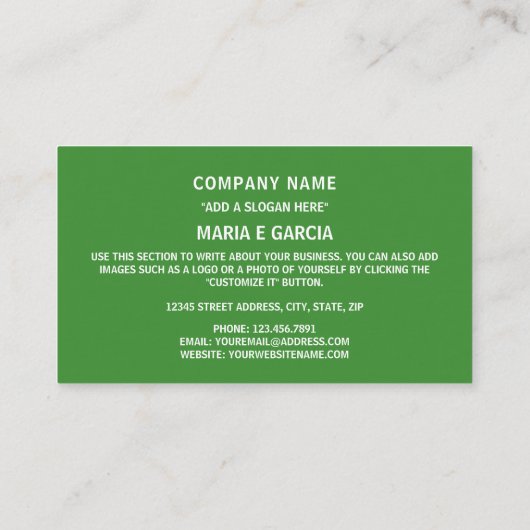 Comorese Vlag & Zegel, Vlag van de Comoren Visitekaartje (Achterkant)