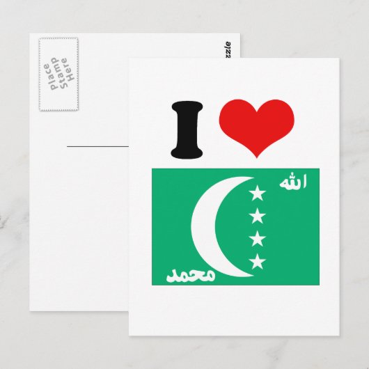 Comoros Flag Briefkaart (Voorkant / Achterkant)