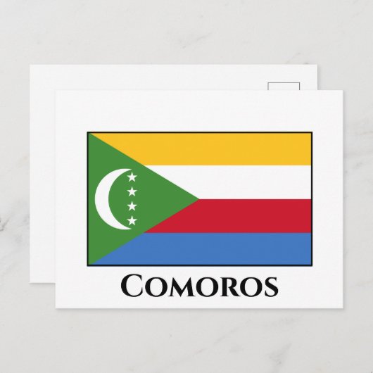 Comoros Flag Briefkaart (Voorkant / Achterkant)