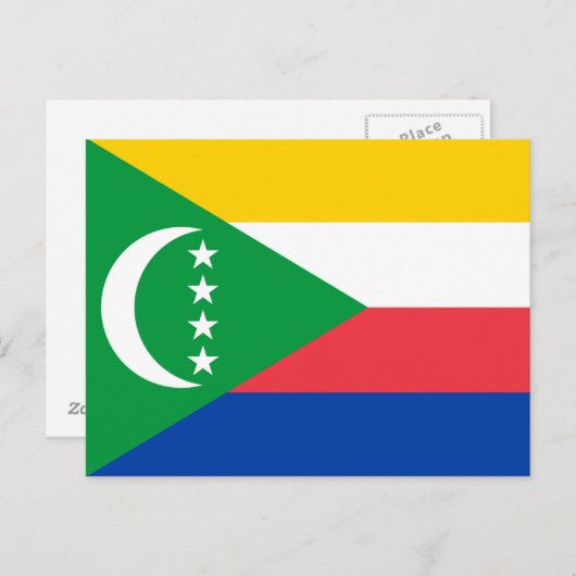 Comoros Flag Briefkaart (Voorkant / Achterkant)