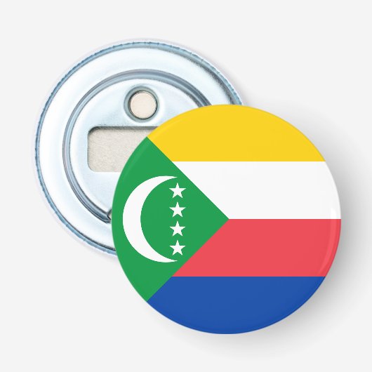 Comoros Flag Button Flesopener (Voorkant)