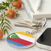 Comoros Flag Charming Patriottic Sleutelhanger (Voorkant Rechts)