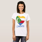 Comoros Flag Heart T-shirt (Voorkant volledig)