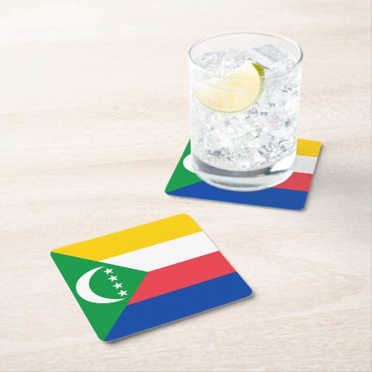 Comoros Flag Kartonnen Onderzetters (Insitu)