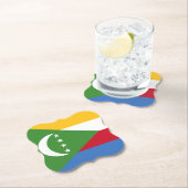 Comoros Flag Kartonnen Onderzetters (Insitu)