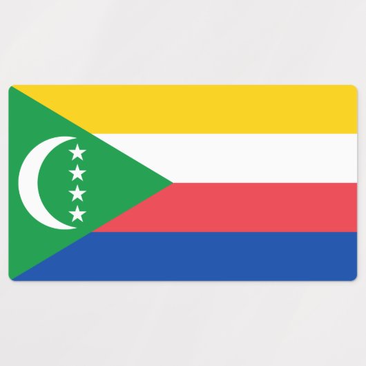 Comoros Flag Labels (Design 2)