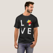 Comoros Flag Love Africa Continent Silhouette voor T-shirt (Voorkant volledig)