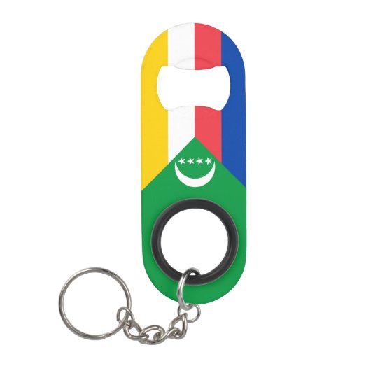 Comoros Flag Mini Flessenopener (Voorkant)