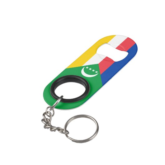 Comoros Flag Mini Flessenopener (Achterkant Gekanteld)