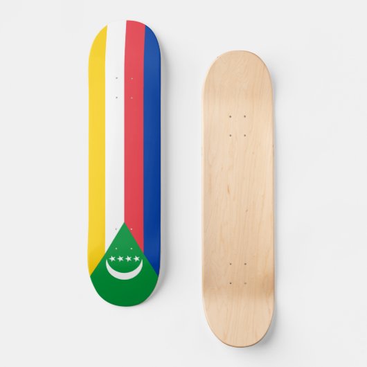 Comoros Flag Persoonlijk Skateboard (Voorkant)