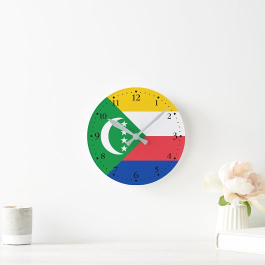 Comoros Flag Ronde Klok (Huis)