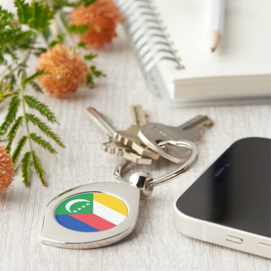 Comoros Flag Sleutelhanger (Zijkant)