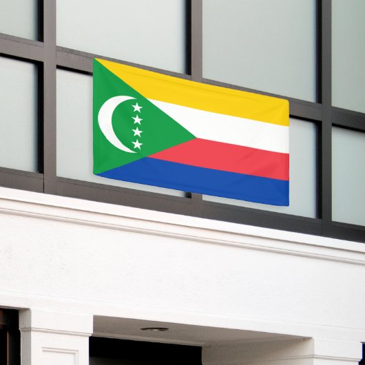 Comoros Flag Spandoek (Buitenkant Gebouw)