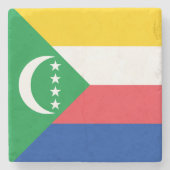 Comoros Flag Stenen Onderzetter (Voorkant)