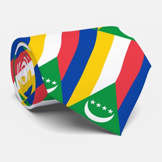 Comoros Flag Stropdas (Opgerold)