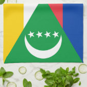 Comoros Flag Theedoek (Gevouwen)