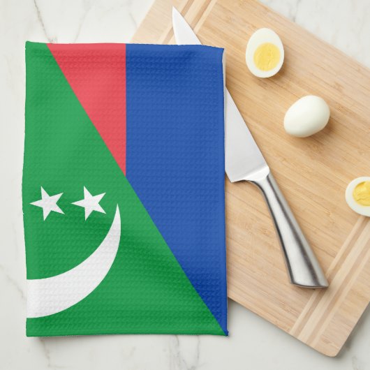 Comoros Flag Theedoek (Quarter Fold)
