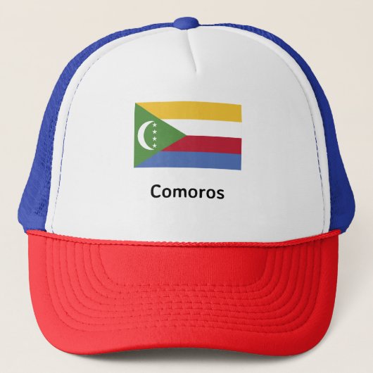 Comoros Flag Trucker Pet (Voorkant)