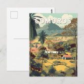 Comoros Illustration Travel Art Vintage Briefkaart (Voorkant / Achterkant)
