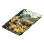 Comoros Illustration Travel Art Vintage Magneet (Linkerzijde)