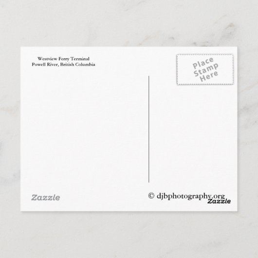 Comox Ferry Briefkaart (Achterkant)