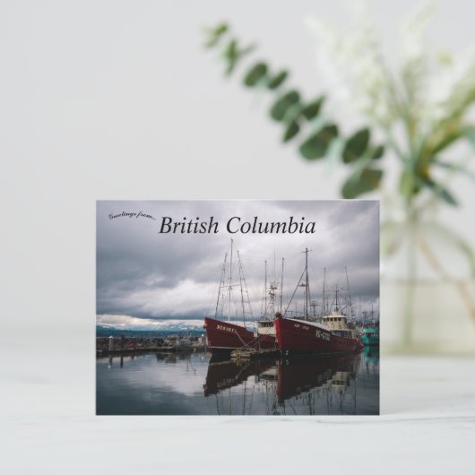 Comox Municipal Marina Brits Columbia, Canada Briefkaart (Staand voorkant)